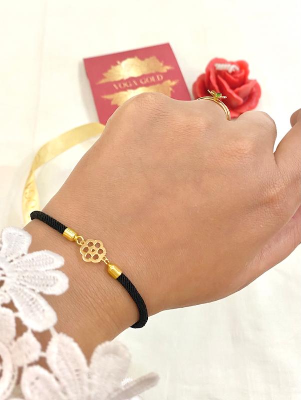 دستبند زنانه طلا ۱۸ عیار مینیمال گل VoGa GOLD