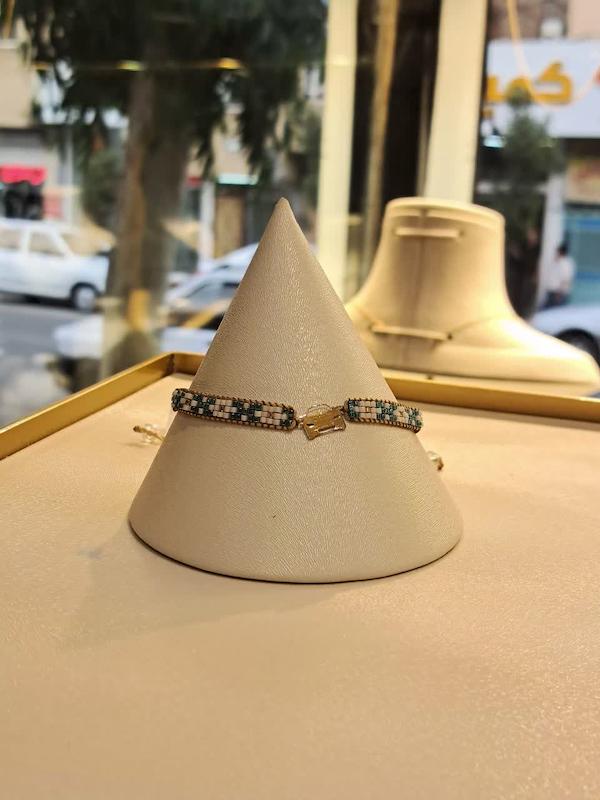 دستبند بچگانه طلا ۱۸ عیار طرح ماشین آینه‌ای گالری انارکی