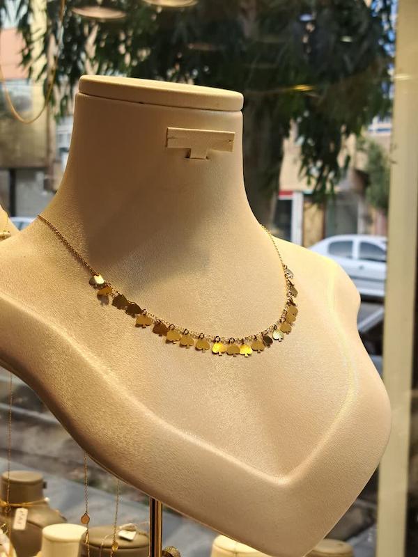 گردنبند زنانه طلا ۱۸ عیار طرح پیک آینه‌ای گالری انارکی