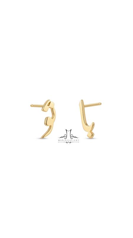گوشواره زنانه طلا ۱۸ عیار با تو گالری مانيا