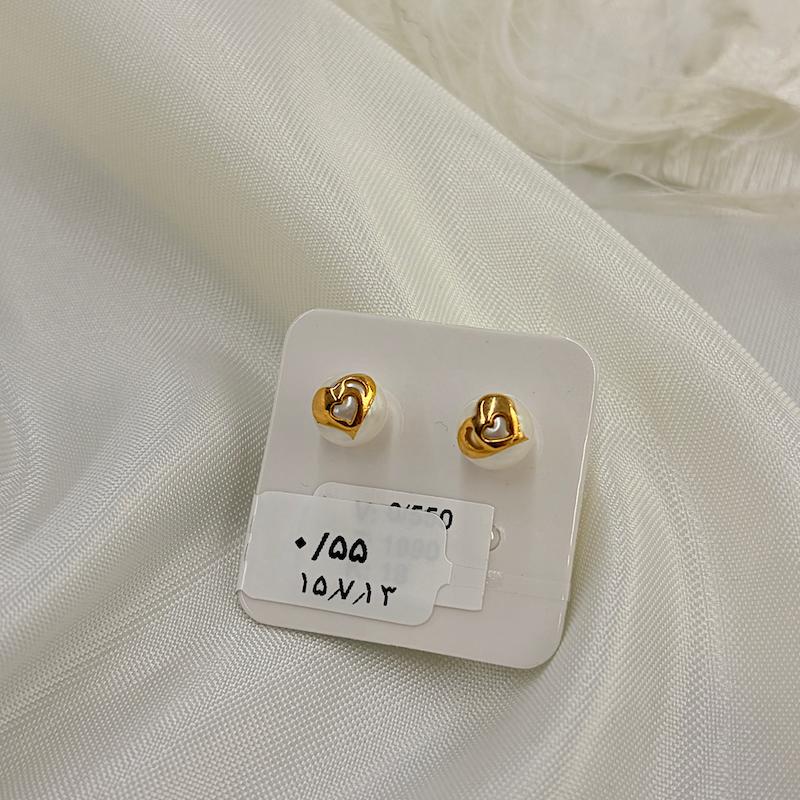 گوشواره طلا ۱۸ عیار گوشواره مروارید کم اجرت گالری طلای رز