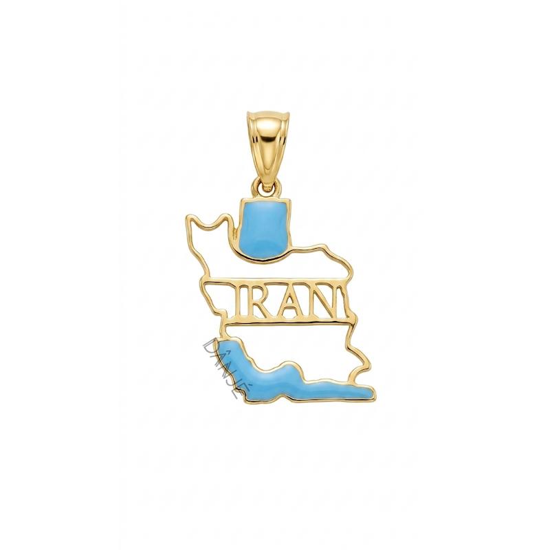 آویز زنانه طلا ۱۸ عیار آویز ایران میناکاری گالری طلای دانژه