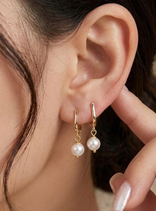 گوشواره زنانه طلا ۱۸ عیار گوشواره آویز مروارید گالری کاژه گلد