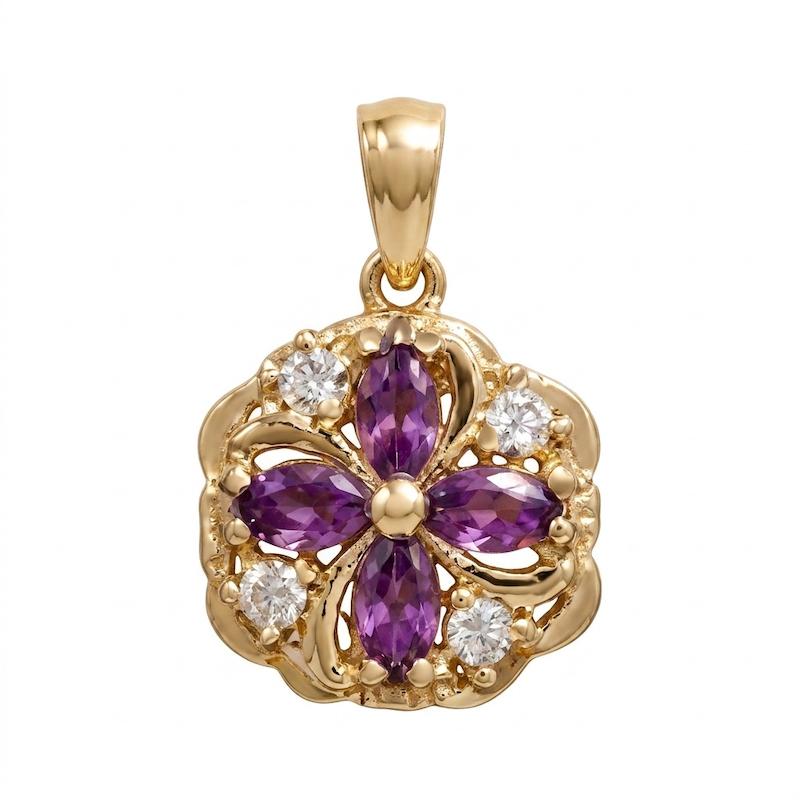 آویز زنانه طلا ۱۸ عیار آویز سواروسکی violet والوکس گالری والوکس گالری