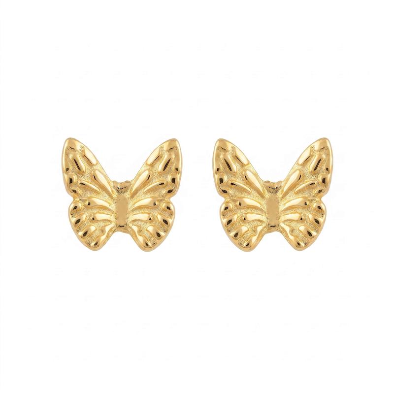 گوشواره زنانه طلا ۱۸ عیار پروانه گالری طلای فروهر