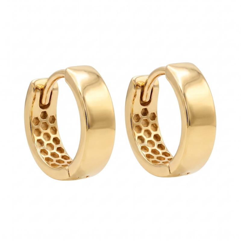 گوشواره طلا ۱۸ عیار گرد دایره آینه ای گالری زرگر