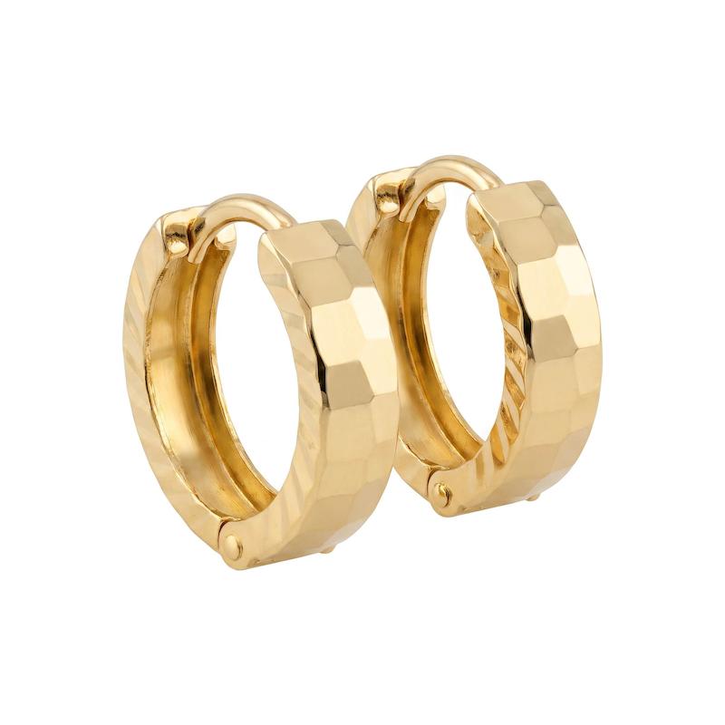 گوشواره طلا ۱۸ عیار تراش آینه ای ۲رنگ گالری زرگر
