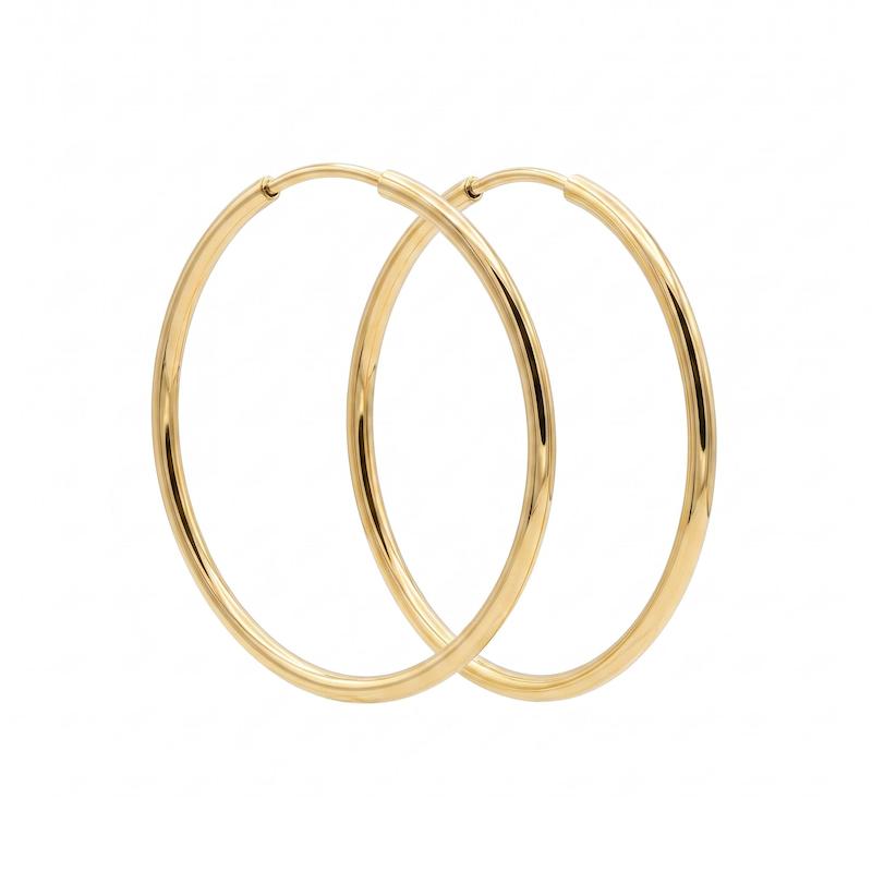 گوشواره زنانه طلا ۱۸ عیار حلقه ای ساده گالری طلا و جواهر ایران