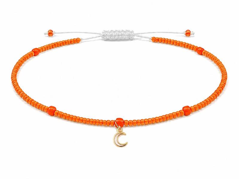 گردنبند زنانه طلا ۱۸ عیار چوکر تابستونی  آویز ماه اپال گلدگالری