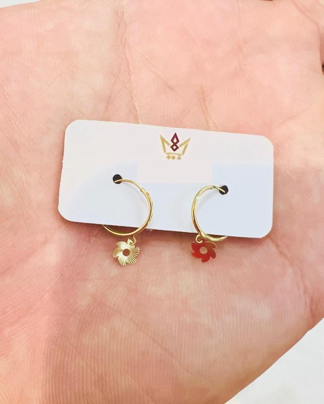 گوشواره زنانه طلا ۱۸ عیار حلقه‌ای گل VoGa GOLD