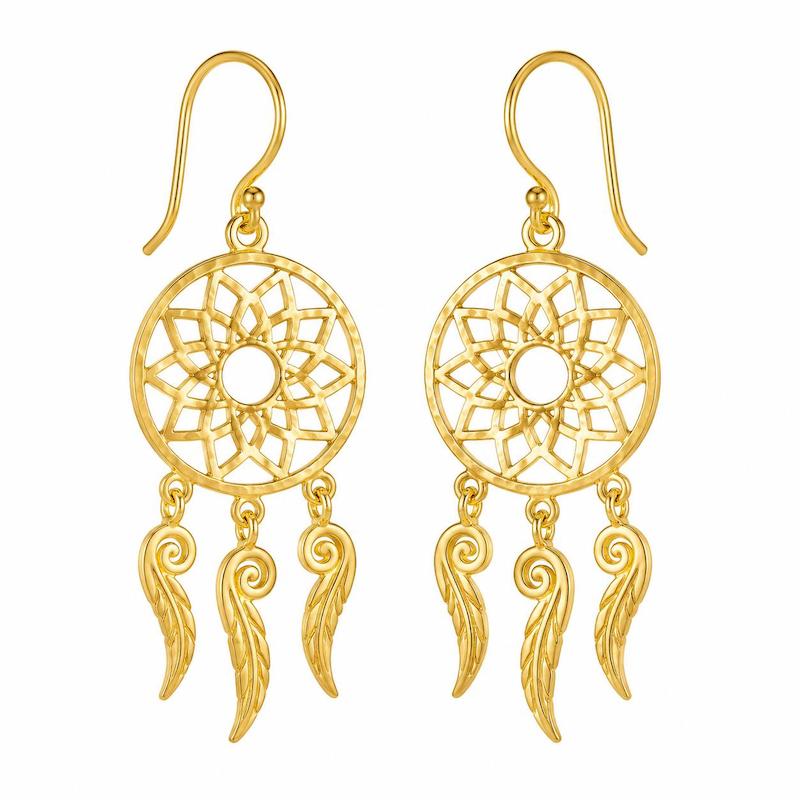 گوشواره زنانه طلا ۱۸ عیار مدل دریم کچر لی لی گلد