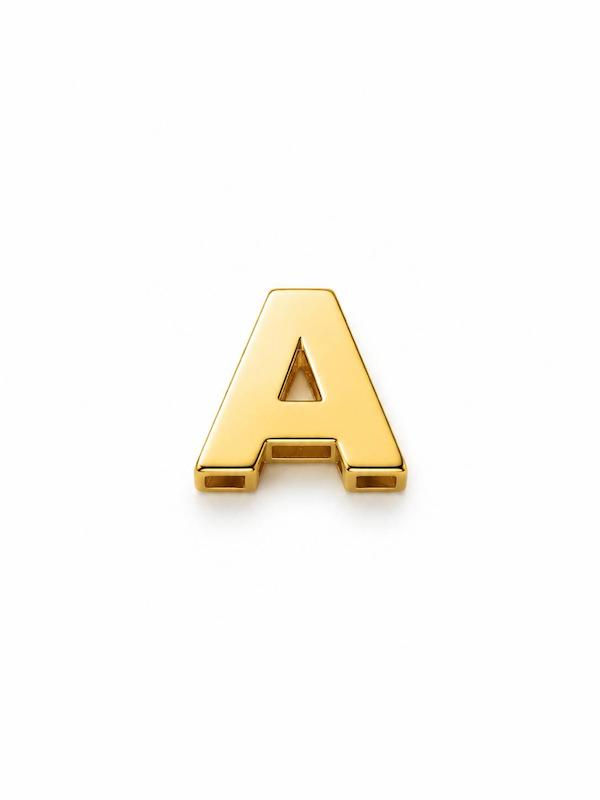 آویز زنانه طلا ۱۸ عیار حرف سه بعدی A اپال گلدگالری