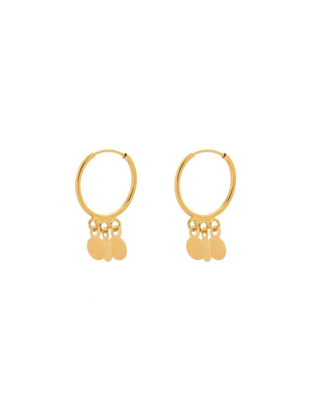 گوشواره زنانه طلا ۱۸ عیار حلقه ای پولکی لی لی گلد