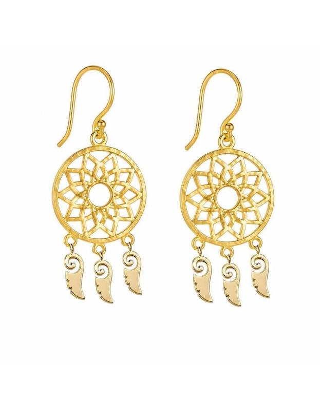 گوشواره زنانه طلا ۱۸ عیار مدل دریم کچر اپال گلدگالری