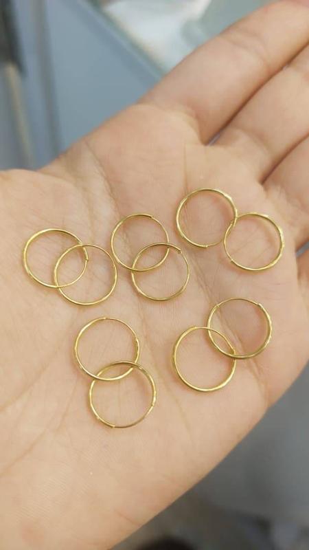 گوشواره بچگانه طلا ۱۸ عیار گوشوار حلقه ای طلای افشین