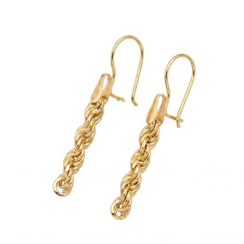 گوشواره زنانه طلا ۱۸ عیار گوشواره طلا طرح طنابی گالری طلای زمرد(حسینی)