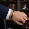 دستبند مردانه طلا ۱۸ عیار دستبند چرم ۲ لاین ورساچ گالری طلا شاینی