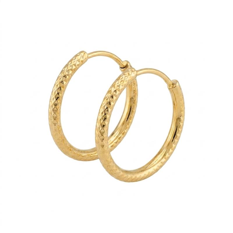 گوشواره بچگانه طلا ۱۸ عیار مدل حلقه ای ساده دلفین گلد گالری