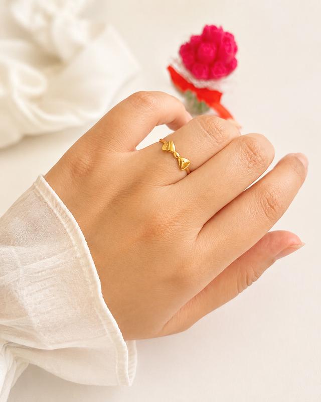 انگشتر زنانه طلا ۱۸ عیار پاپیون (سایز ۵۵) VoGa GOLD