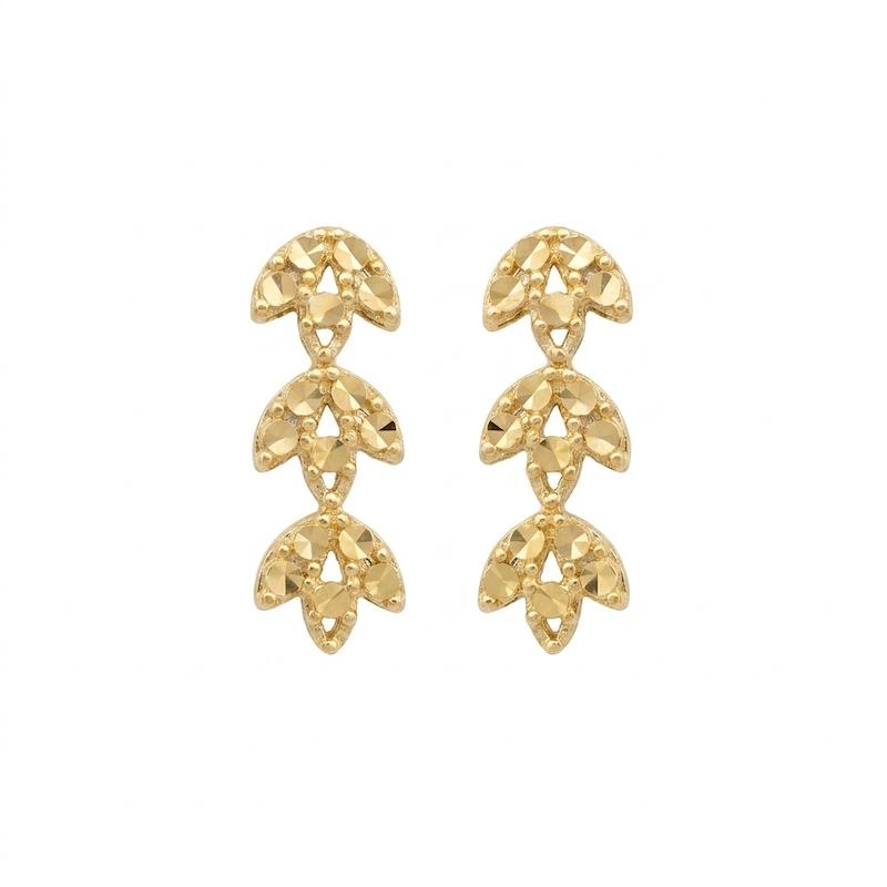گوشواره زنانه طلا ۱۸ عیار گوشواره خوشه ای طلای سارینا
