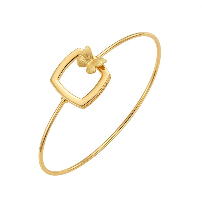 بنگل زنانه طلا ۱۸ عیار بنگل پروانه داریک گالری طلای آنوشا