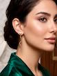 گوشواره زنانه طلا ۱۸ عیار گوشواره کرلی قلب فوق سبک گالری طلای آنوشا