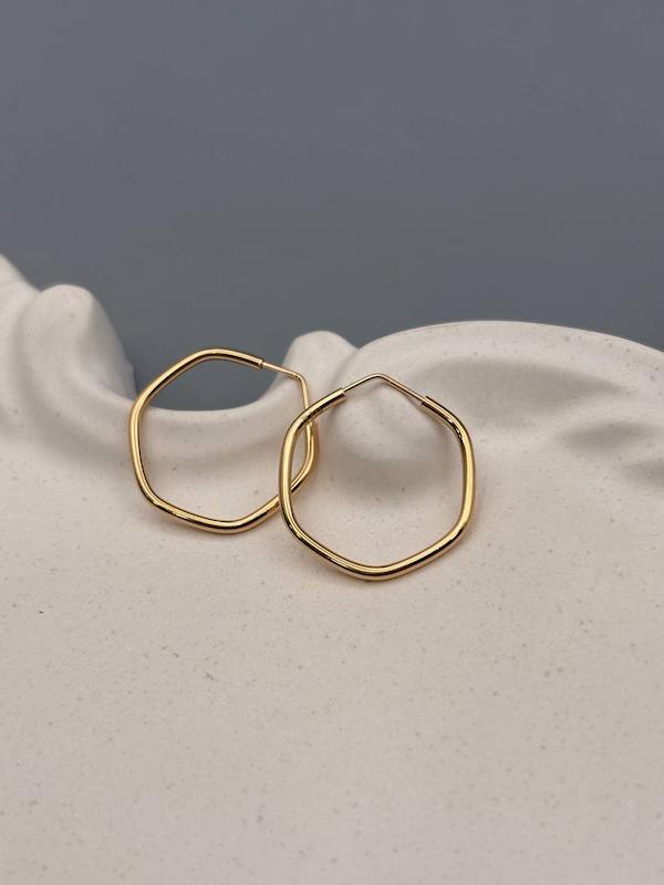 گوشواره زنانه طلا ۱۸ عیار گشواره حلقه ای هندسی طلای کالین