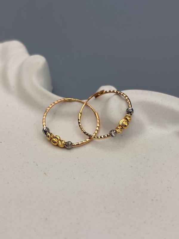 گوشواره زنانه طلا ۱۸ عیار گشواره حلقه ای گوی برنارد طلای کالین