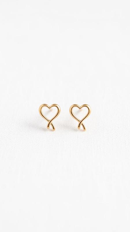 گوشواره طلا ۱۸ عیار قلب فانتزی کد نورا گالری سها