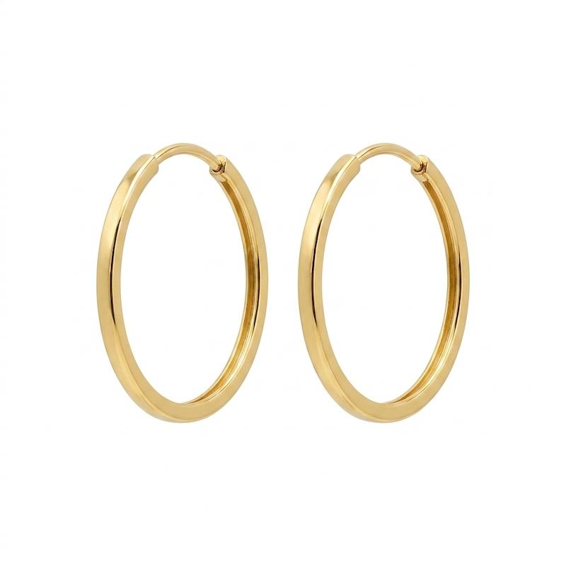 گوشواره زنانه طلا ۱۸ عیار گوشواره حلقه ای آینه ایی جواهری امیری