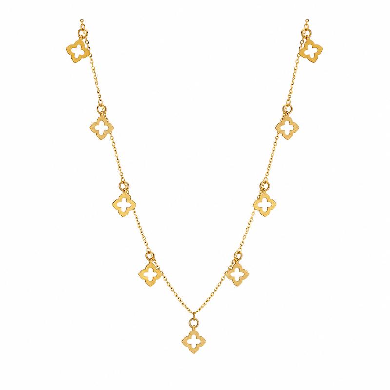 گردنبند زنانه طلا ۱۸ عیار گردنبند طلا 18عیار پولکی مدل ونکیلف تانری گلد
