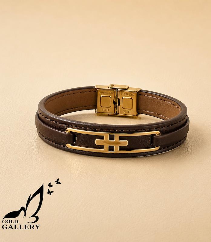 دستبند زنانه طلا ۱۸ عیار دستبند چرم مردانه لوکس گالری الهه گلد