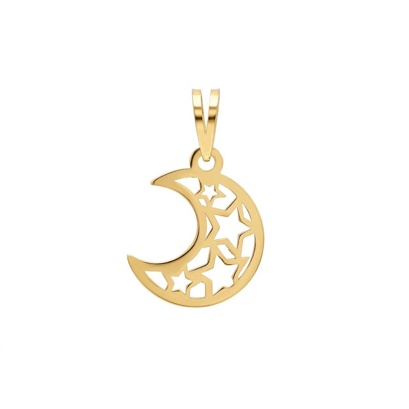 آویز طلا ۱۸ عیار آویز لیزری طرح ماه گالری مهدا