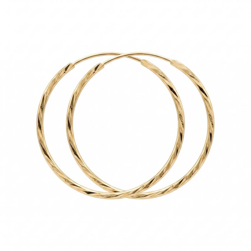 گوشواره زنانه طلا ۱۸ عیار گوشواره حلقه ای تراش گالری درمه گلد