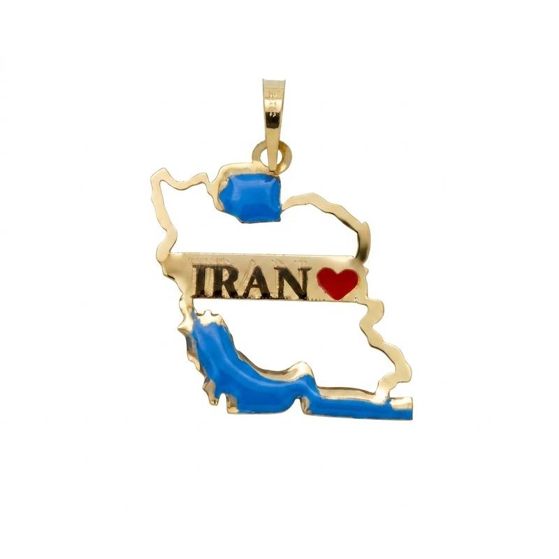 آویز طلا ۱۸ عیار آویز لیزری نقشه ایران گالری مهدا