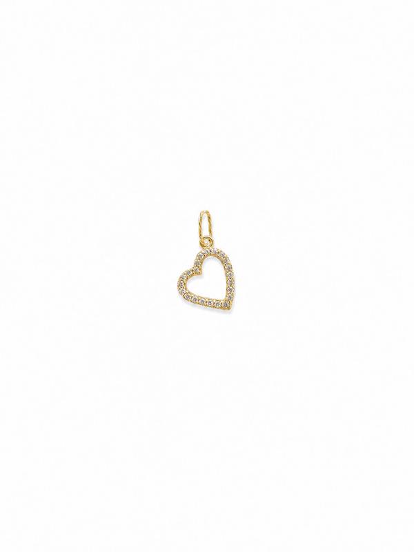 آویز زنانه طلا ۱۸ عیار قلب نگین‌دار (وزن نگین کسر شده) VoGa GOLD