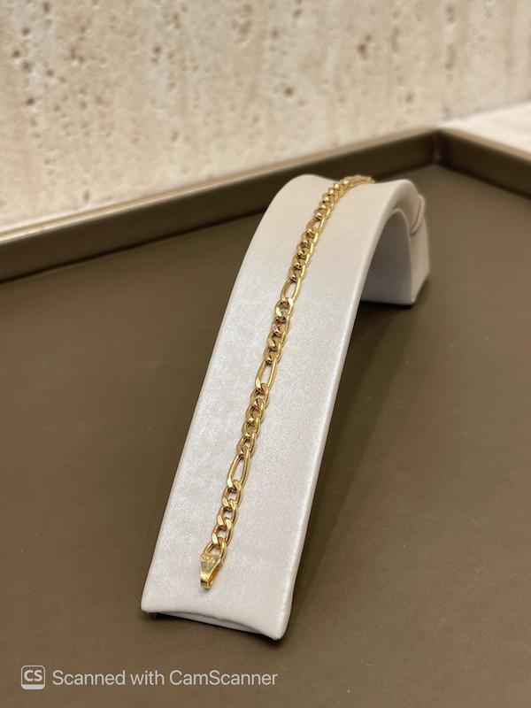 دستبند طلا ۱۸ عیار دستبند اسپرت فیگارو جواهری امیری