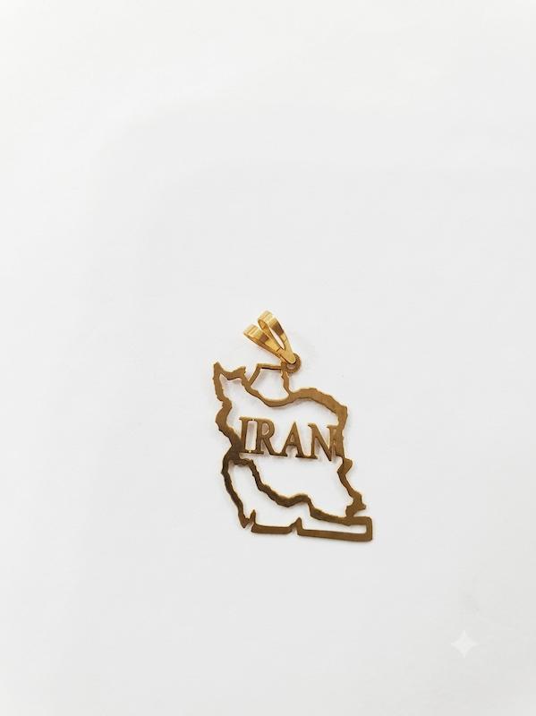 آویز زنانه طلا ۱۸ عیار طرح ایران‌ جواهری رز جواهری رز