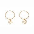 گوشواره زنانه طلا ۱۸ عیار گوشواره حلقه ای آویز دار حلقه ای ظریف طرح پروانه گالری زربام