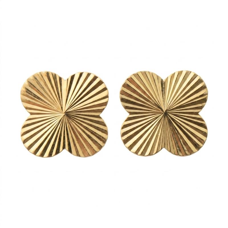 گوشواره طلا ۱۸ عیار ونکلیف تراش گالری زرگر