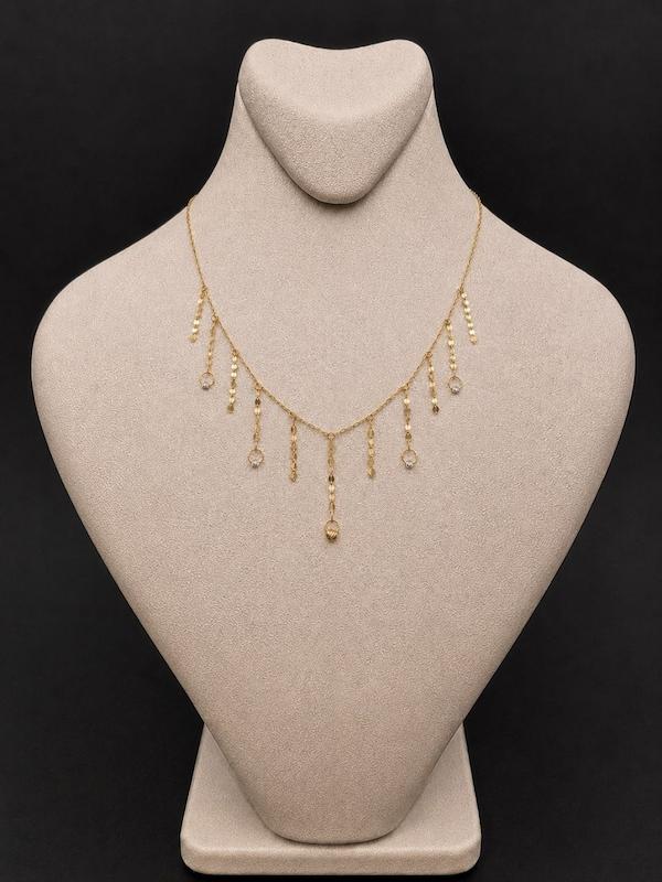 گردنبند زنانه طلا ۱۸ عیار گردنی شرابه ای طلای کالین