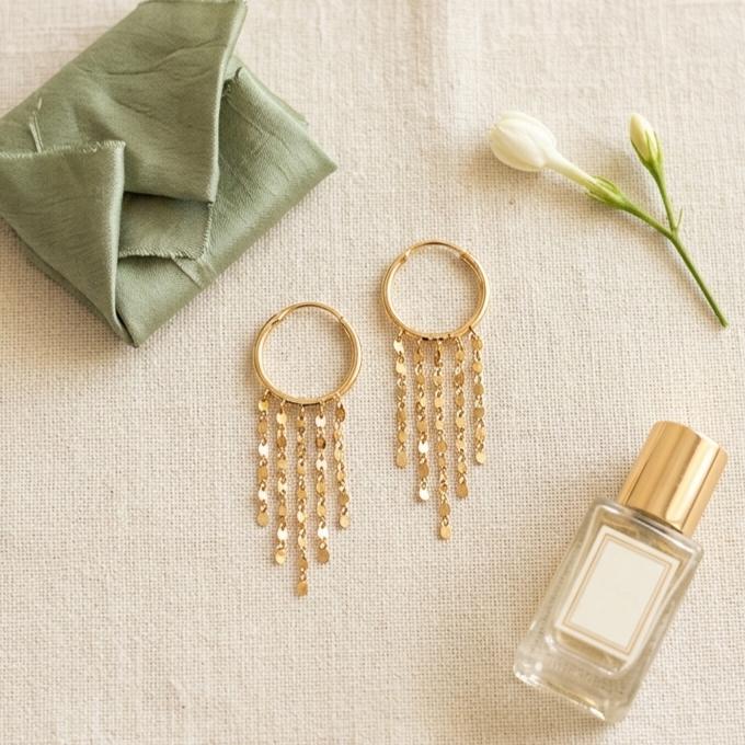 گوشواره طلا ۱۸ عیار حلقه شرابه ای گالری شمش طلا