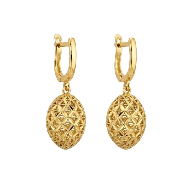 گوشواره زنانه طلا ۱۸ عیار گوشواره مخروطی گالری پورقلی