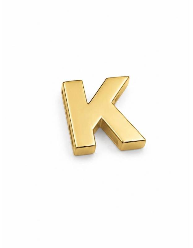 آویز طلا ۱۸ عیار پلاک مدل حرف K مینیمال اپال گلدگالری