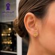 گوشواره زنانه طلا ۱۸ عیار گوشواره میخی ون کلیف تراشدار گالری طلای فلور گالری طلای فلور