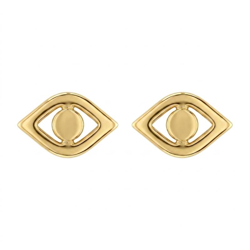 گوشواره طلا ۱۸ عیار گوشواره میخی چشم گالری طلای فلور گالری طلای فلور
