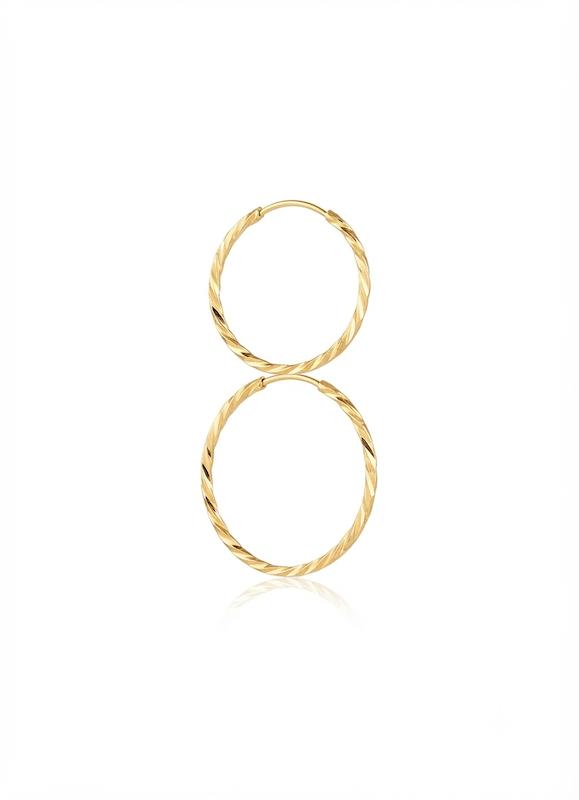 گوشواره زنانه طلا ۱۸ عیار گوشواره حلقه ای تراش مینیمال جذاب گالری کاژه گلد