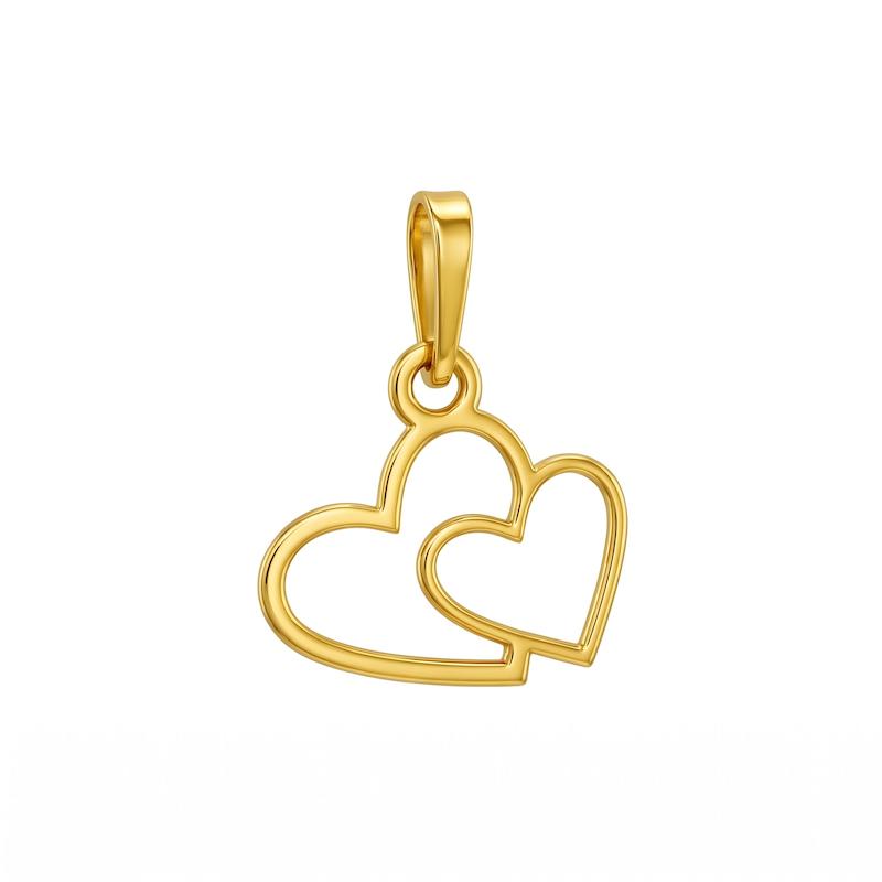 آویز طلا ۱۸ عیار دو قلب گالری سین سین