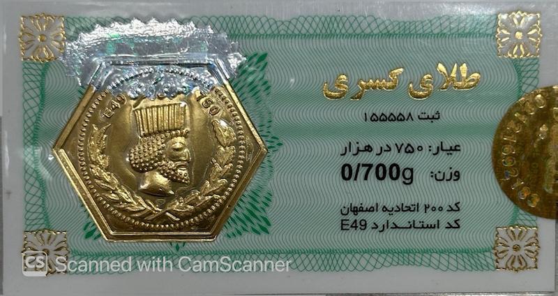 سکه مردانه طلا ۱۸ عیار سکه پارسیان 700سوت جواهری امیری