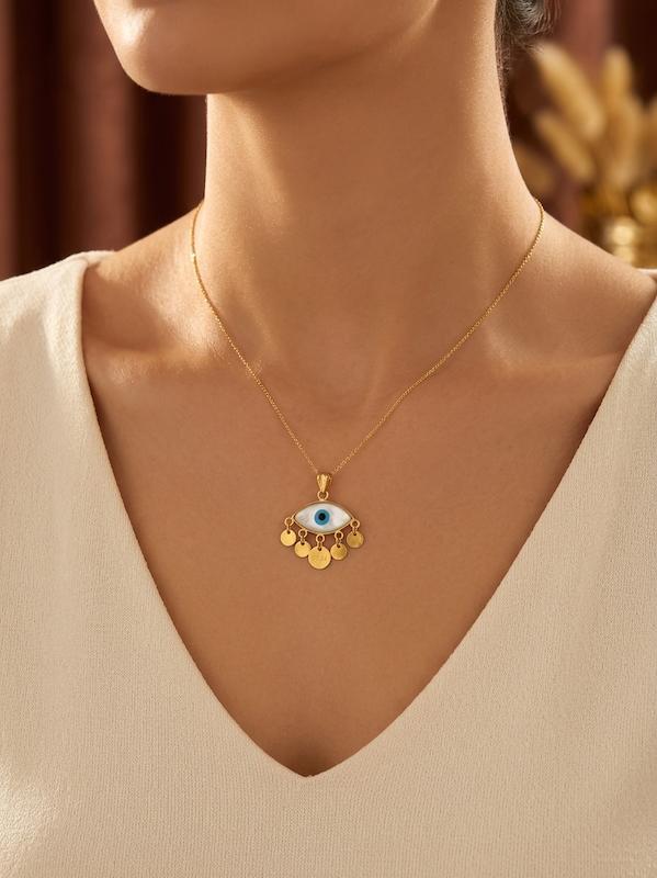 آویز زنانه طلا ۱۸ عیار آویز چشم بدون اجرت گالری طلای رز